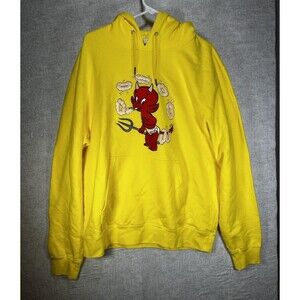 SANDRO HOTSTUFF Hoodie Mens XL Pullover Embroidered Hoodie Devil